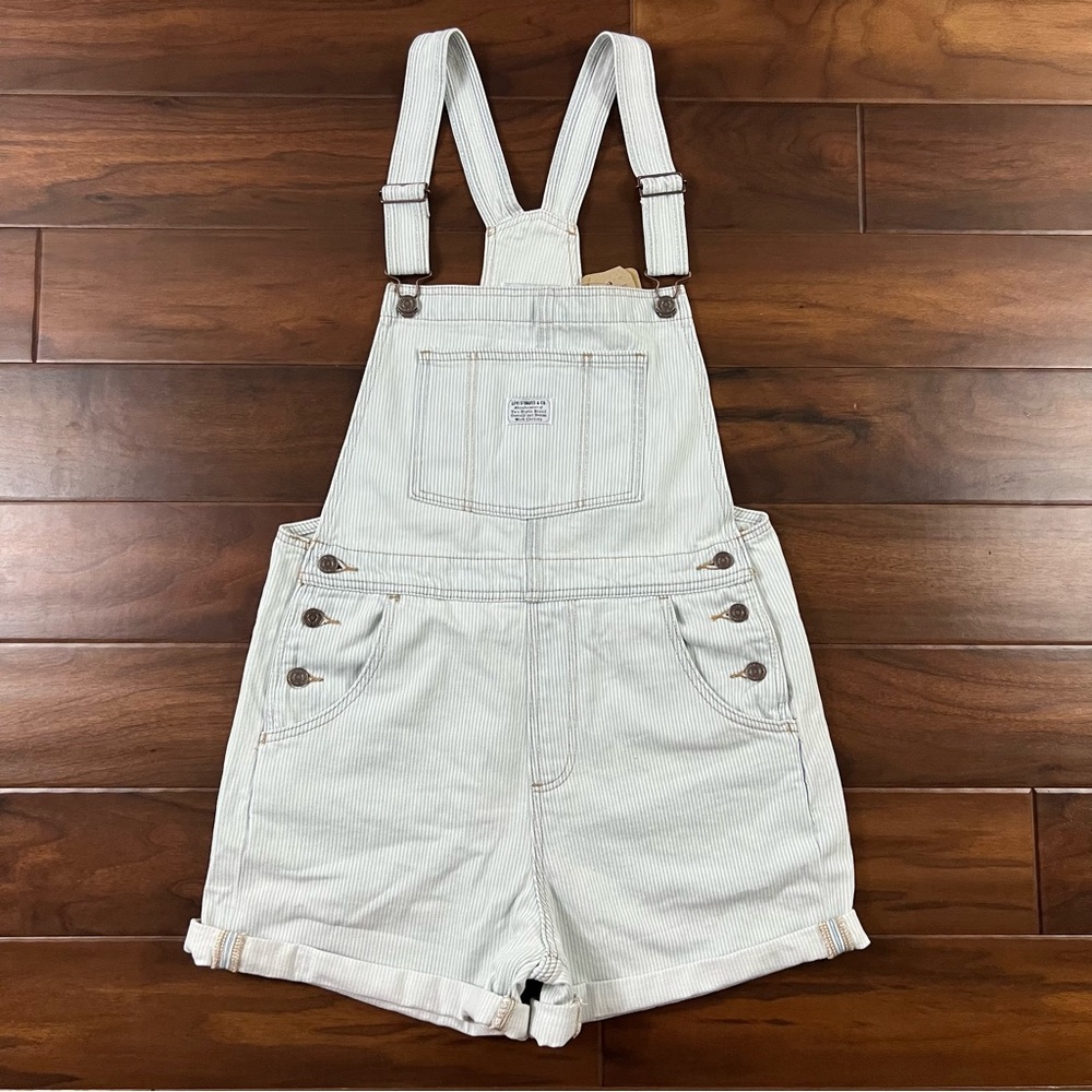 Levi's Size Medium Blue Stripey Vintage Shortalls